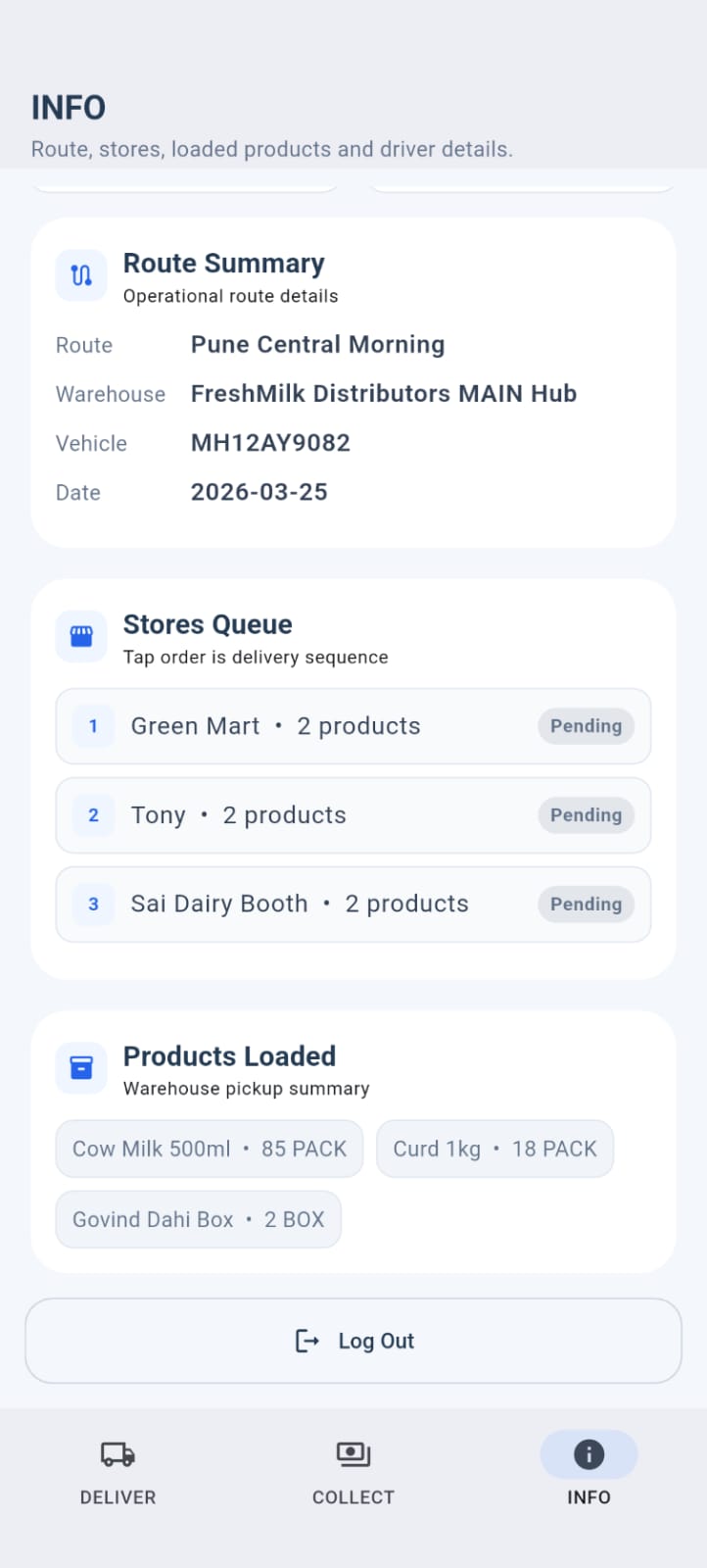 Driver app info page two